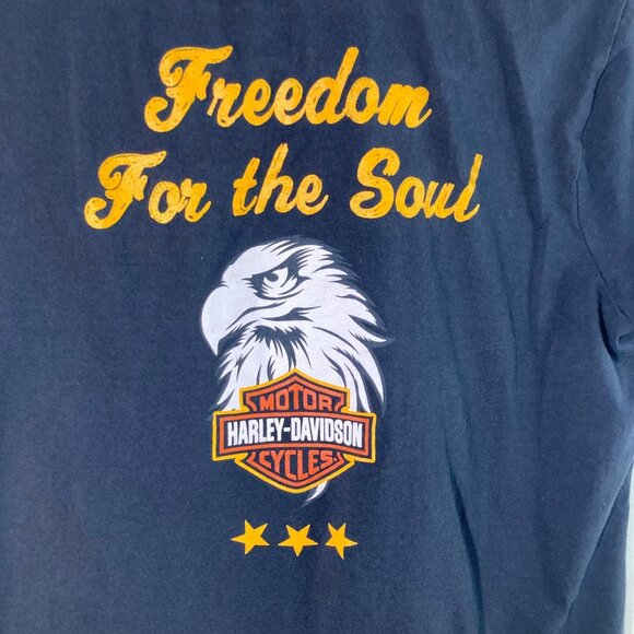 Womens Harley Davidson Tee Shirt Freedom For the Soul Black‎ L Cotton - Picture 3 of 7